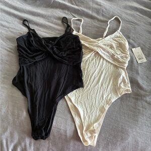 NWT A new Day Black and Cream Women's Bodysuit Set